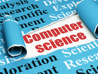 Image showing Science concept: red text Computer Science under the piece of  torn paper