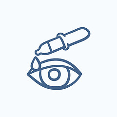 Image showing Pipette and eye sketch icon.