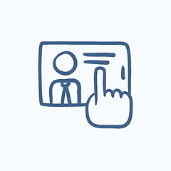Image showing Hand touching screen sketch icon.