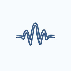 Image showing Sound wave sketch icon.