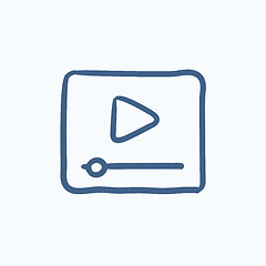 Image showing Video player sketch icon.