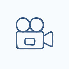 Image showing Video camera sketch icon.