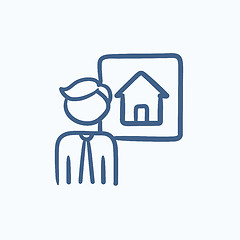 Image showing Real estate agent sketch icon.