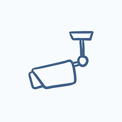 Image showing Outdoor surveillance camera sketch icon.