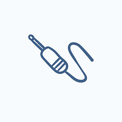 Image showing Jack cable sketch icon.