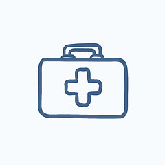 Image showing First aid kit sketch icon.