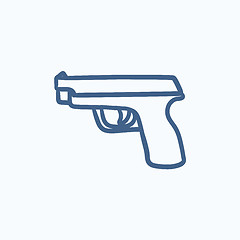 Image showing Handgun sketch icon.