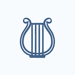 Image showing Lyre sketch icon.