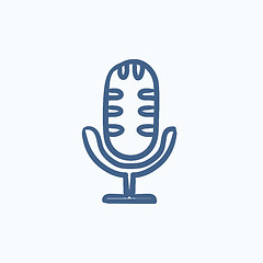 Image showing Retro microphone sketch icon.