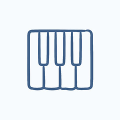 Image showing Piano keys sketch icon.