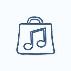 Image showing Bag with music note sketch icon.