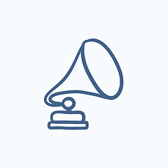 Image showing Gramophone sketch icon.