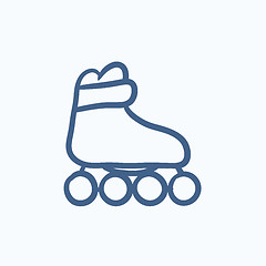 Image showing Roller skate sketch icon.
