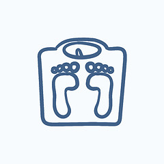 Image showing Weighing scale sketch icon.