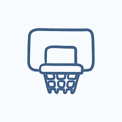 Image showing Basketball hoop sketch icon.