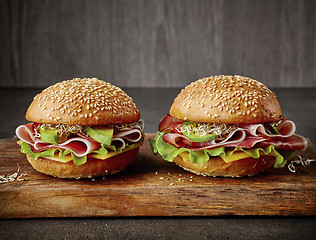 Image showing two fresh sandwiches