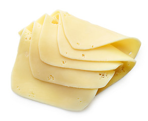 Image showing cheese slices on white background