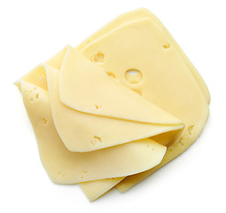 Image showing cheese slices on white background