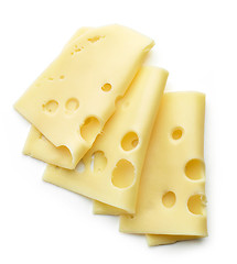 Image showing cheese slices on white background