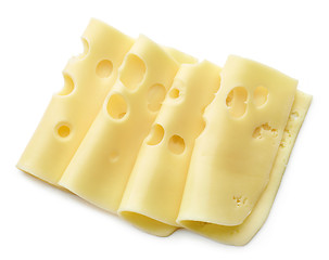 Image showing cheese slices on white background