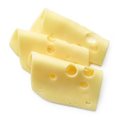 Image showing cheese slices on white background