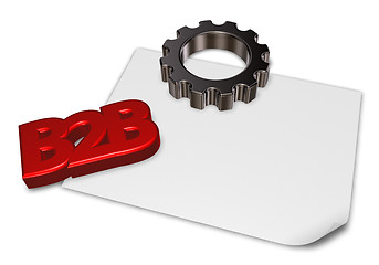 Image showing b2b tag and gear wheel - 3d rendering