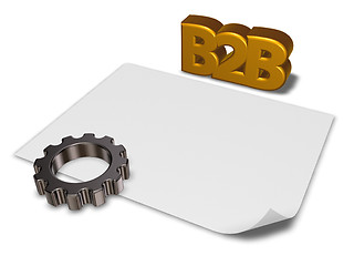 Image showing b2b tag and gear wheel - 3d rendering