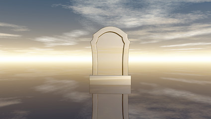 Image showing gravestone under cloudy sky - 3d rendering