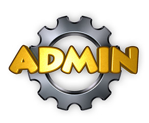 Image showing the word admin and gear wheel - 3d rendering