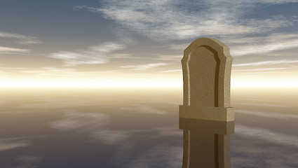 Image showing gravestone under cloudy sky - 3d rendering