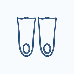 Image showing Flippers sketch icon.