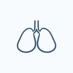 Image showing Lungs sketch icon.