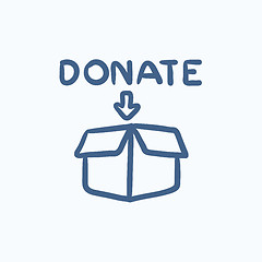 Image showing Donation box sketch icon.