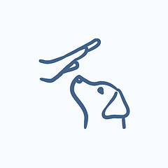 Image showing Dog training sketch icon.
