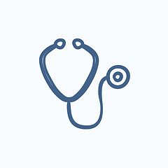 Image showing Stethoscope sketch icon.