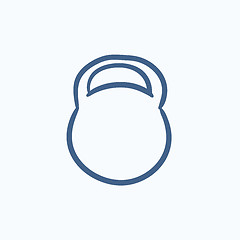 Image showing Kettlebell sketch icon.