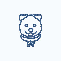 Image showing Dog head sketch icon.