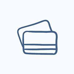 Image showing Credit cards sketch icon.