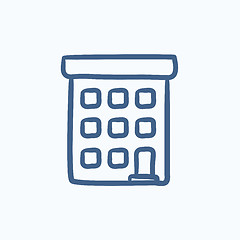 Image showing Condominium building sketch icon.