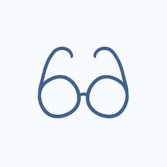 Image showing Eyeglasses sketch icon.