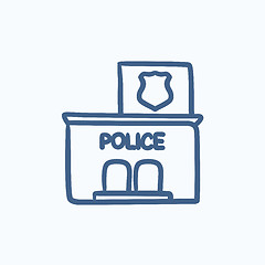 Image showing Police station  sketch icon.