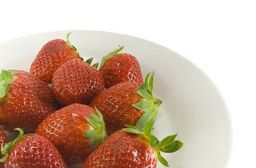 Image showing strawberries on plate