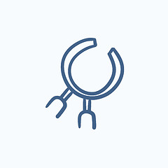 Image showing Dental pliers sketch icon.