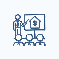 Image showing Real estate training sketch icon.