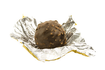 Image showing chocolate ball with huselnuts