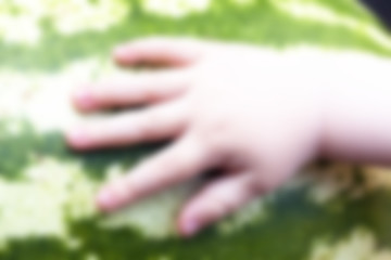 Image showing hand on watermelon 