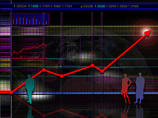 Image showing Abstract modern and/or futuristic stock and market chart scenario