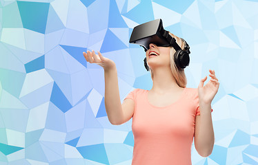 Image showing woman in virtual reality headset or 3d glasses