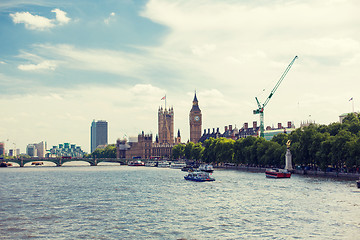 Image showing Houses of Parliament and Westminster bridge