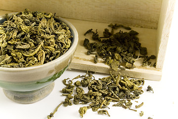 Image showing green tea and a box